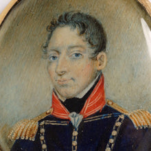 Load image into Gallery viewer, Antique Miniature Portrait Military Officer Uniform 14K Gold Frame