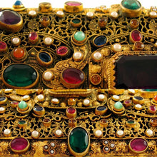 Load image into Gallery viewer, Antique Austrian Jeweled Encrusted Gilt Ormolu Jewelry Box