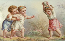 Load image into Gallery viewer, Antique French Gilt Bronze &amp; Enamel Jewelry Casket / Box, Children at Play
