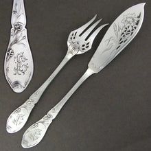 Load image into Gallery viewer, Antique French Sterling Silver 24pc Flatware Set Art Nouveau Pierced Fork & Knife Fish Service