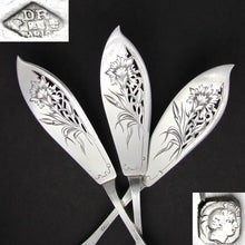Load image into Gallery viewer, Antique French Sterling Silver 24pc Flatware Set Art Nouveau Pierced Fork & Knife Fish Service