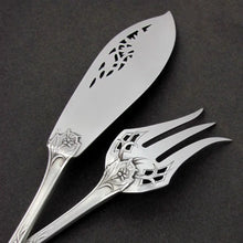 Load image into Gallery viewer, Antique French Sterling Silver 24pc Flatware Set Art Nouveau Pierced Fork & Knife Fish Service