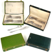 Load image into Gallery viewer, Antique French Sterling Silver 24pc Flatware Set Art Nouveau Pierced Fork & Knife Fish Service