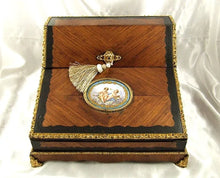 Load image into Gallery viewer, Antique French TAHAN Lap Desk Gilt Bronze & Hand Painted Porcelain Plaque