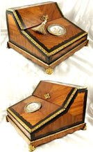 Load image into Gallery viewer, Antique French TAHAN Lap Desk Gilt Bronze & Hand Painted Porcelain Plaque
