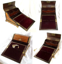 Load image into Gallery viewer, Antique French TAHAN Lap Desk Gilt Bronze & Hand Painted Porcelain Plaque