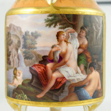 Load image into Gallery viewer, Antique Vienna Austria Porcelain Hand Painted Teapot & Creamer Set, Raised Gold Enamel Nude Portrait of Goddess Diana