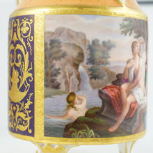 Load image into Gallery viewer, Antique Vienna Austria Porcelain Hand Painted Teapot & Creamer Set, Raised Gold Enamel Nude Portrait of Goddess Diana