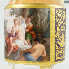 Load image into Gallery viewer, Antique Vienna Austria Porcelain Hand Painted Teapot & Creamer Set, Raised Gold Enamel Nude Portrait of Goddess Diana
