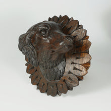 Load image into Gallery viewer, Pair Antique Victorian Black Forest Carved Wood Dog Head Curtain Tiebacks Holdbacks
