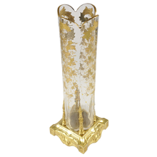 Load image into Gallery viewer, Antique Victorian Bohemian Moser Raised Enamel Glass Vase
