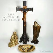 Load image into Gallery viewer, Antique French Bronze Statue Virgin Mary in Prayer, Religious Sculpture