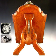 Load image into Gallery viewer, Large Antique 19c French Sterling Silver Beveled Glass Table Top Dresser / Vanity Mirror