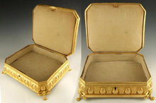 Load image into Gallery viewer, Massive Antique French Miniature Portrait & Guilloche Enamel Gilt Bronze Jewelry Casket