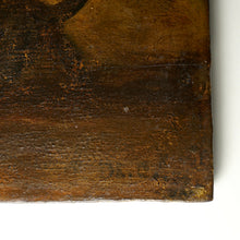 Load image into Gallery viewer, Antique Terrier Dog & Puppies Oil Painting on Wood