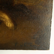 Load image into Gallery viewer, Antique 19thc Costumed Dogs Oil Painting on Wood