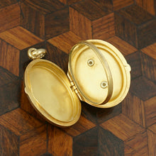 Load image into Gallery viewer, Antique French 18K Gold Locket Pendant, Seed Pearls & Ruby Horseshoe