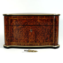 Load image into Gallery viewer, Antique French TAHAN Paris Burl Wood Tea Caddy Box with Three Canisters