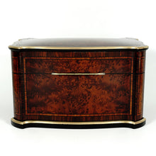 Load image into Gallery viewer, Antique French TAHAN Paris Burl Wood Tea Caddy Box with Three Canisters