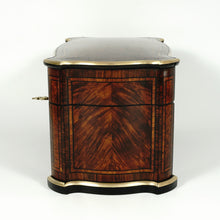 Load image into Gallery viewer, Antique French TAHAN Paris Burl Wood Tea Caddy Box with Three Canisters