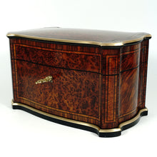 Load image into Gallery viewer, Antique French TAHAN Paris Burl Wood Tea Caddy Box with Three Canisters