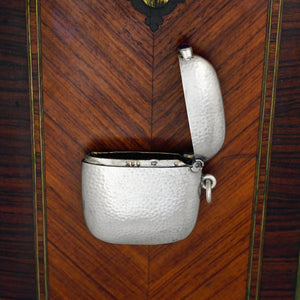 Antique Austrian .800 Silver Ruby & Diamond Jeweled Vesta Case Match Safe