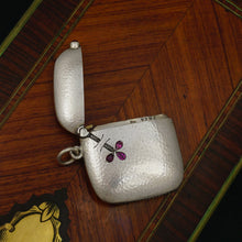 Load image into Gallery viewer, Antique Austrian .800 Silver Ruby & Diamond Jeweled Vesta Case Match Safe