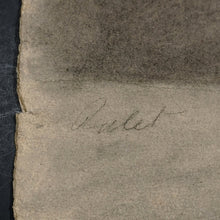 Load image into Gallery viewer, Antique French School Academic Study Male Portrait Charcoal Life Drawing