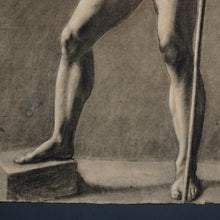 Load image into Gallery viewer, French School Charcoal Life Drawing Academic Male Portrait Study