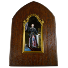 Load image into Gallery viewer, Antique French Limoges Enamel on Copper Portrait Plaque of Joan of Arc