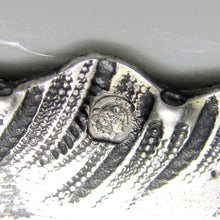 Load image into Gallery viewer, Antique French Sterling Silver & Continental Porcelain Bowl Hand Painted Flowers Gilt Scalloped Rim