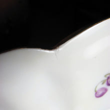 Load image into Gallery viewer, Antique French Sterling Silver & Continental Porcelain Bowl Hand Painted Flowers Gilt Scalloped Rim