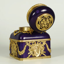 Load image into Gallery viewer, Antique French Porcelain Inkwell Bronze Ormolu Empire Style Mounts