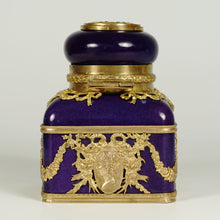 Load image into Gallery viewer, Antique French Porcelain Inkwell Bronze Ormolu Empire Style Mounts