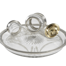 Load image into Gallery viewer, Antique French Sterling Silver & Glass Liquor Service, Empire Swans Motifs | Decanter Set, Tray & Tumbler Cup