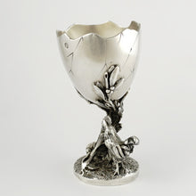 Load image into Gallery viewer, Antique French Sterling Silver Egg Cup Animalier Figural Chickens