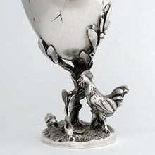 Load image into Gallery viewer, Antique French Sterling Silver Egg Cup Animalier Figural Chickens