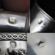 Load image into Gallery viewer, French Sterling Silver Liquor Whiskey Hip Flask Floral Engraved Glass