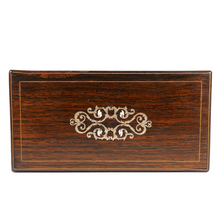Load image into Gallery viewer, Antique French Rosewood Tea Caddy Box, Hand Painted Paris Porcelain Bottles