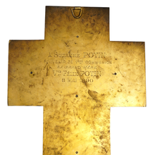 Load image into Gallery viewer, Large Antique French Gilt Bronze Champleve Enamel Holy Water Font