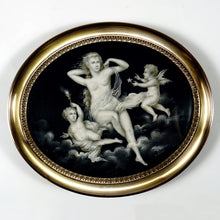 Load image into Gallery viewer, Antique French Grisaille Miniature Portrait, Nude Goddess & Cherubs