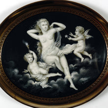 Load image into Gallery viewer, Antique French Grisaille Miniature Portrait, Nude Goddess & Cherubs