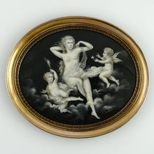 Load image into Gallery viewer, Antique French Grisaille Miniature Portrait, Nude Goddess & Cherubs