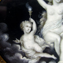 Load image into Gallery viewer, Antique French Grisaille Miniature Portrait, Nude Goddess & Cherubs