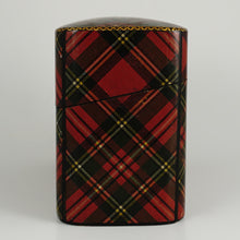 Load image into Gallery viewer, Antique Scottish Tartanware Box Perfume Caddy Eglomise Scent Bottles Grand Tour Souvenir Clan Stuart Tartan