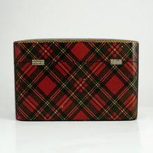Load image into Gallery viewer, Antique Scottish Tartanware Box Perfume Caddy Eglomise Scent Bottles Grand Tour Souvenir Clan Stuart Tartan