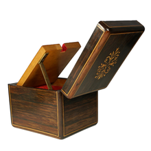 Load image into Gallery viewer, Antique French Wood Inlay Jewelry Box Pocket Watch Holder Display Stand