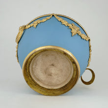 Load image into Gallery viewer, Antique Wedgwood Blue Jasperware Cache Pot Vase Gilt Bronze Mounts