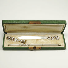 Load image into Gallery viewer, Antique French Writing Set, Dip Pen, Wax Seal, Letter Opener