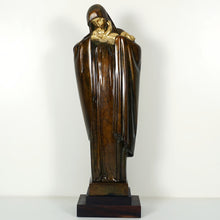 Load image into Gallery viewer, French Art Deco Bronze Sculpture Lucienne Heuvelmans Madonna & Baby Jesus